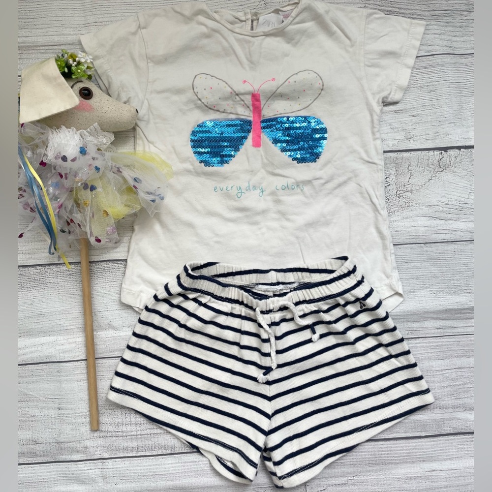 Zara BabyGirl T-shirt and shorts bundle